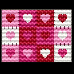 Valentine Hearts Quilt DIY Cross-stitch Kit