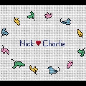 Heartstopper Leaves Border With Nick &lt;3 Charlie DIY Cross-stitch Kit