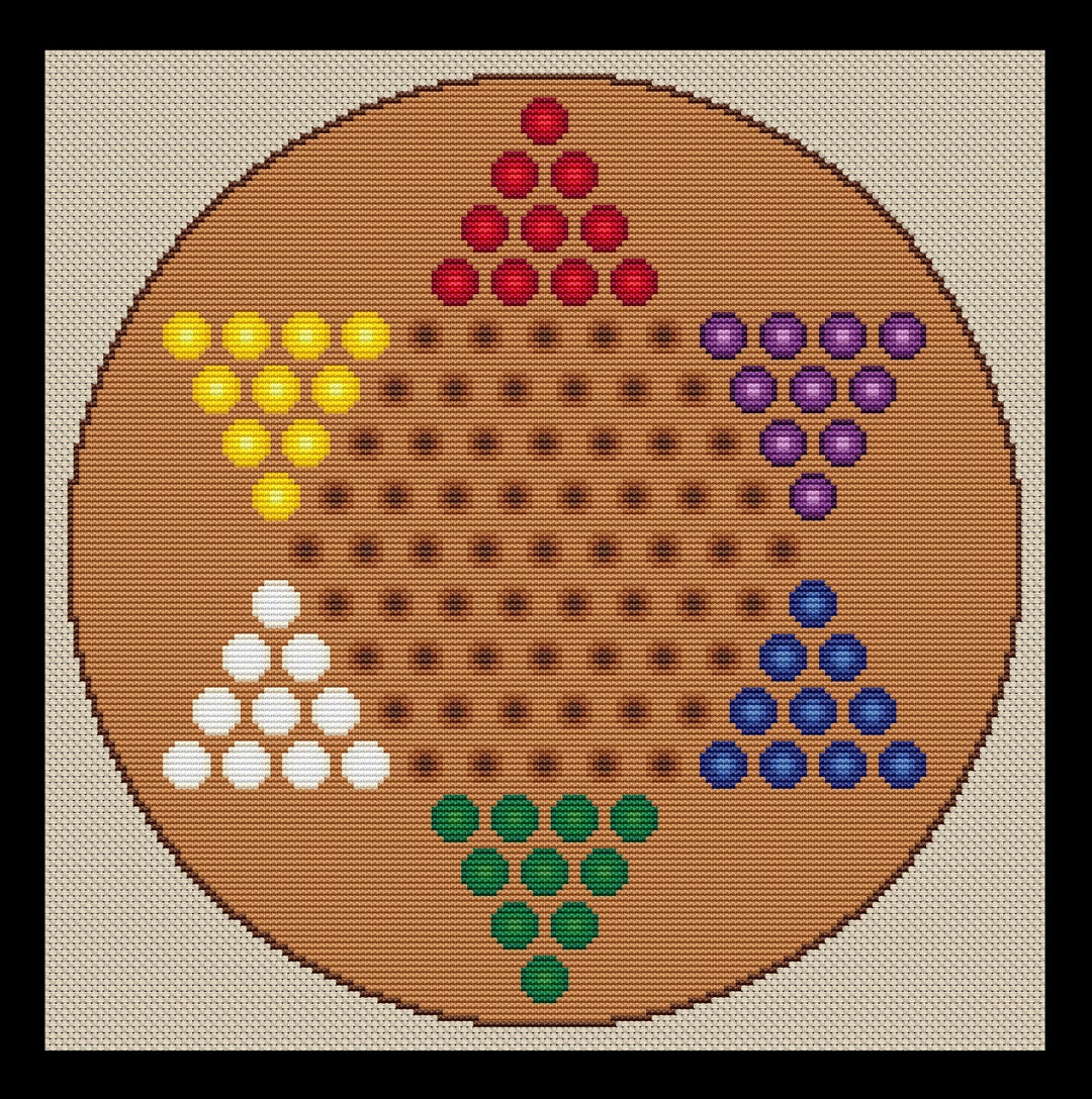 Chinese Checkers PDF Crossstitch, Instant Digital Download Etsy