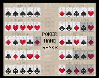 Poker Hand Reihen DIY Kreuzstich-Kit