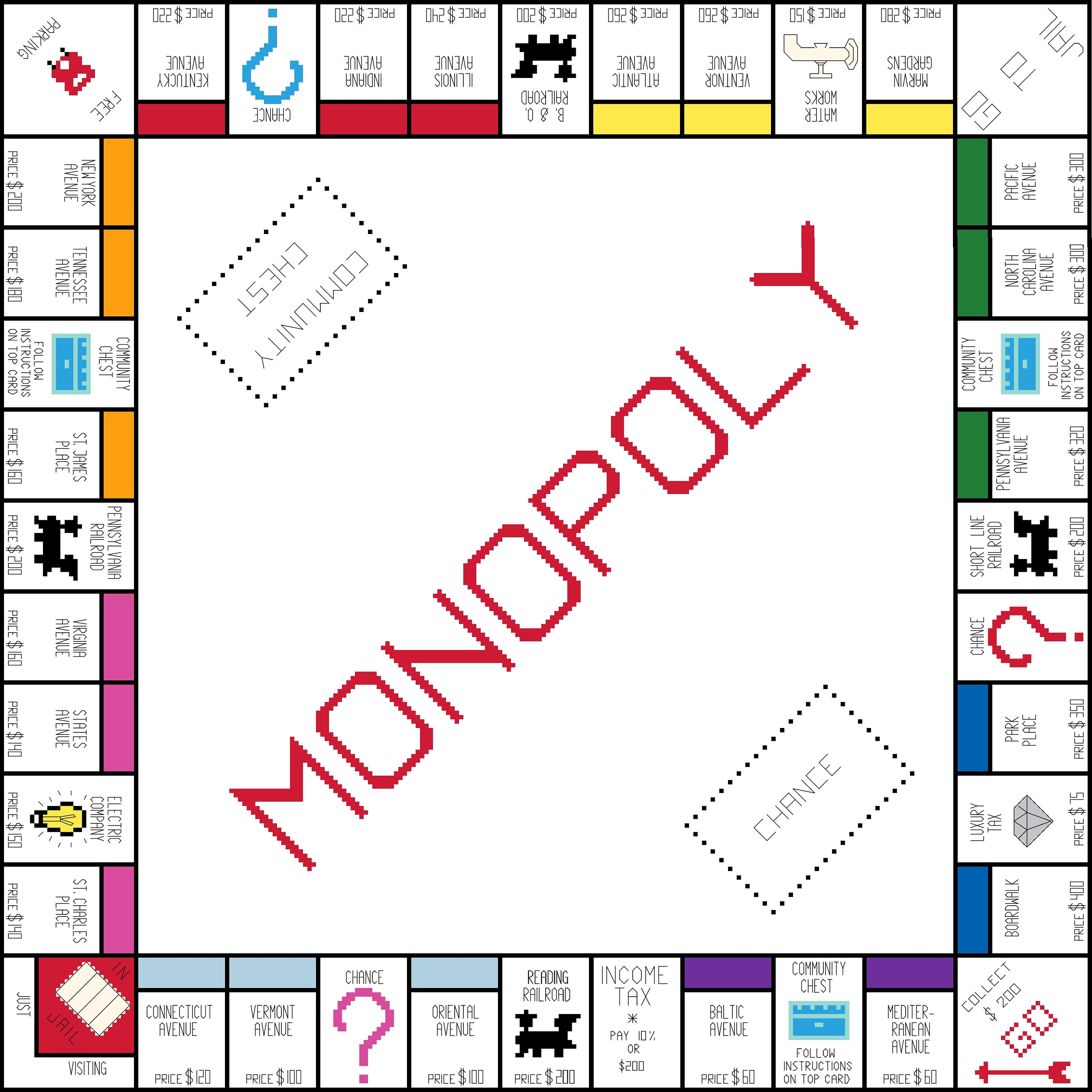 Monopoly Game Board Cross-stitch, Made-to-order -  Hong Kong