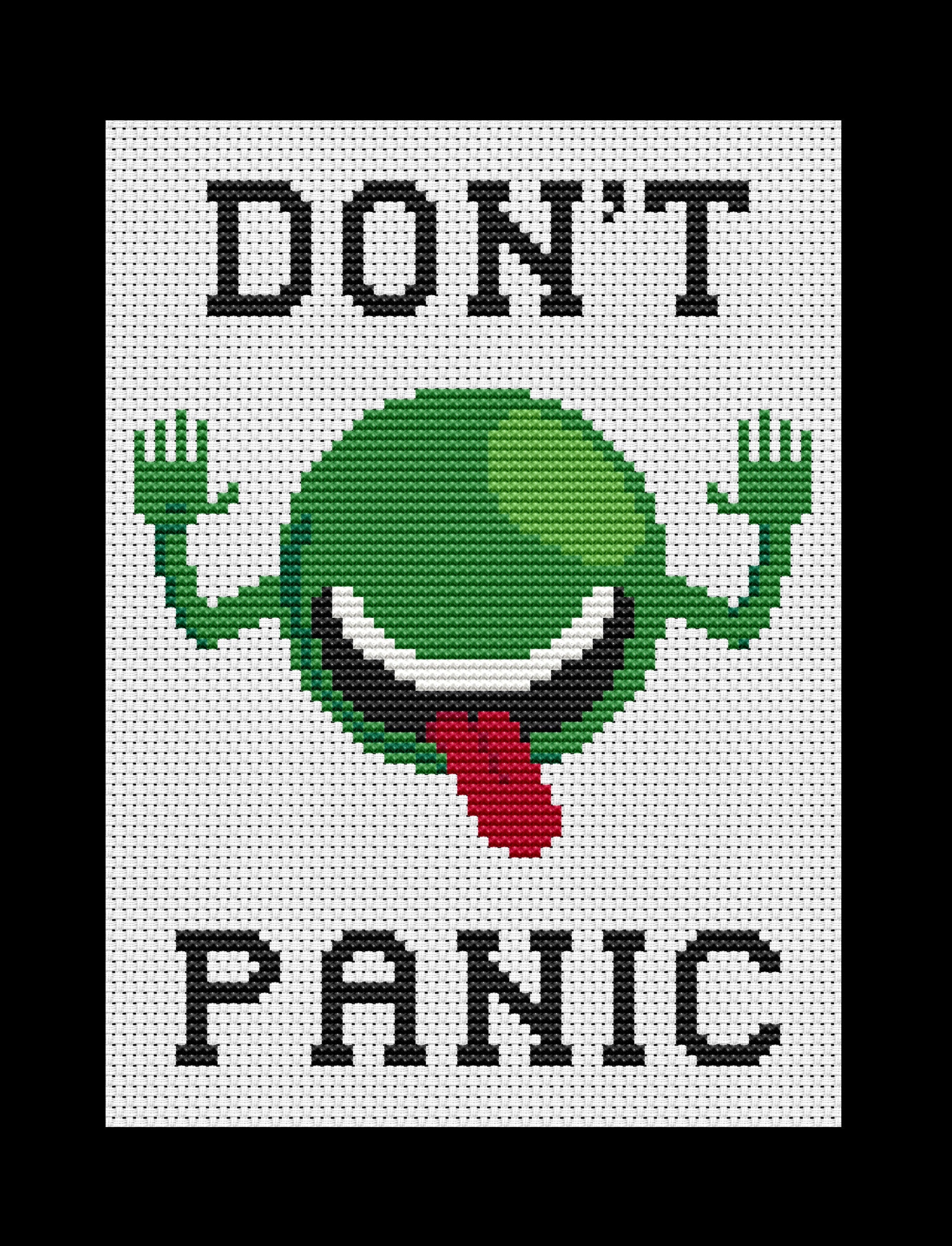 Don't Panic HHGG Cross Stitch Pattern 