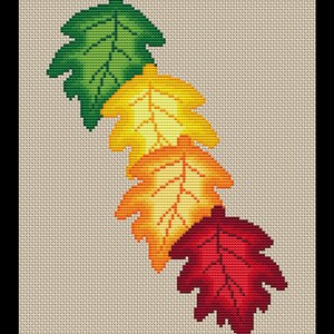 Autumn Leaves Cascade PDF Cross-stitch Pattern, Instant Digital Download
