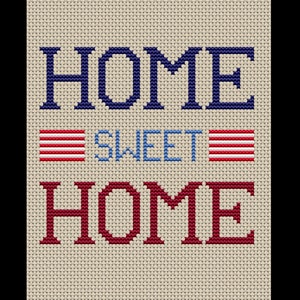 Home Sweet Home PDF Cross-stitch Pattern, Instant Digital Download