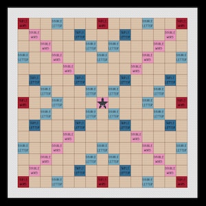 Scrabble Game Board Cross-stitch, Made-To-Order
