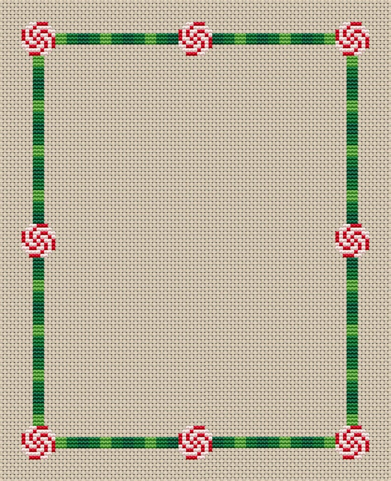 Peppermint Candy Border Cross-stitch, Digital PDF Instant Download - Etsy
