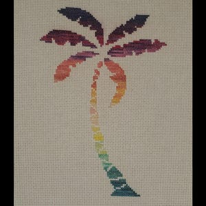 Palm Trees Sunset PDF Cross-stitch Pattern, Instant Digital Download