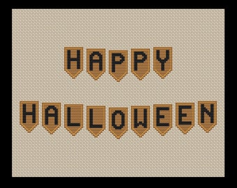 Happy Halloween Banner DIY Cross-stitch Kit
