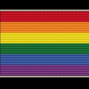 LGBTQ+ Rainbow Pride Flag PDF Cross-stitch Pattern, Instant Digital Download