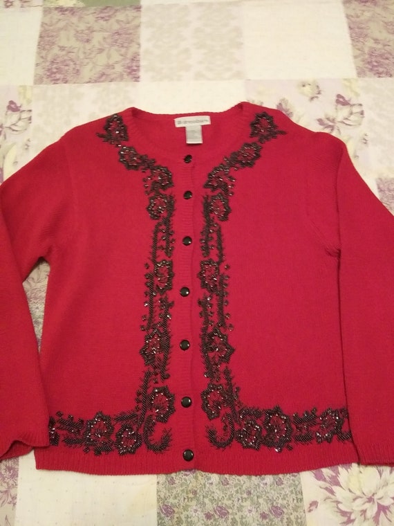 Vintage Beaded Sweater. Free Shipping