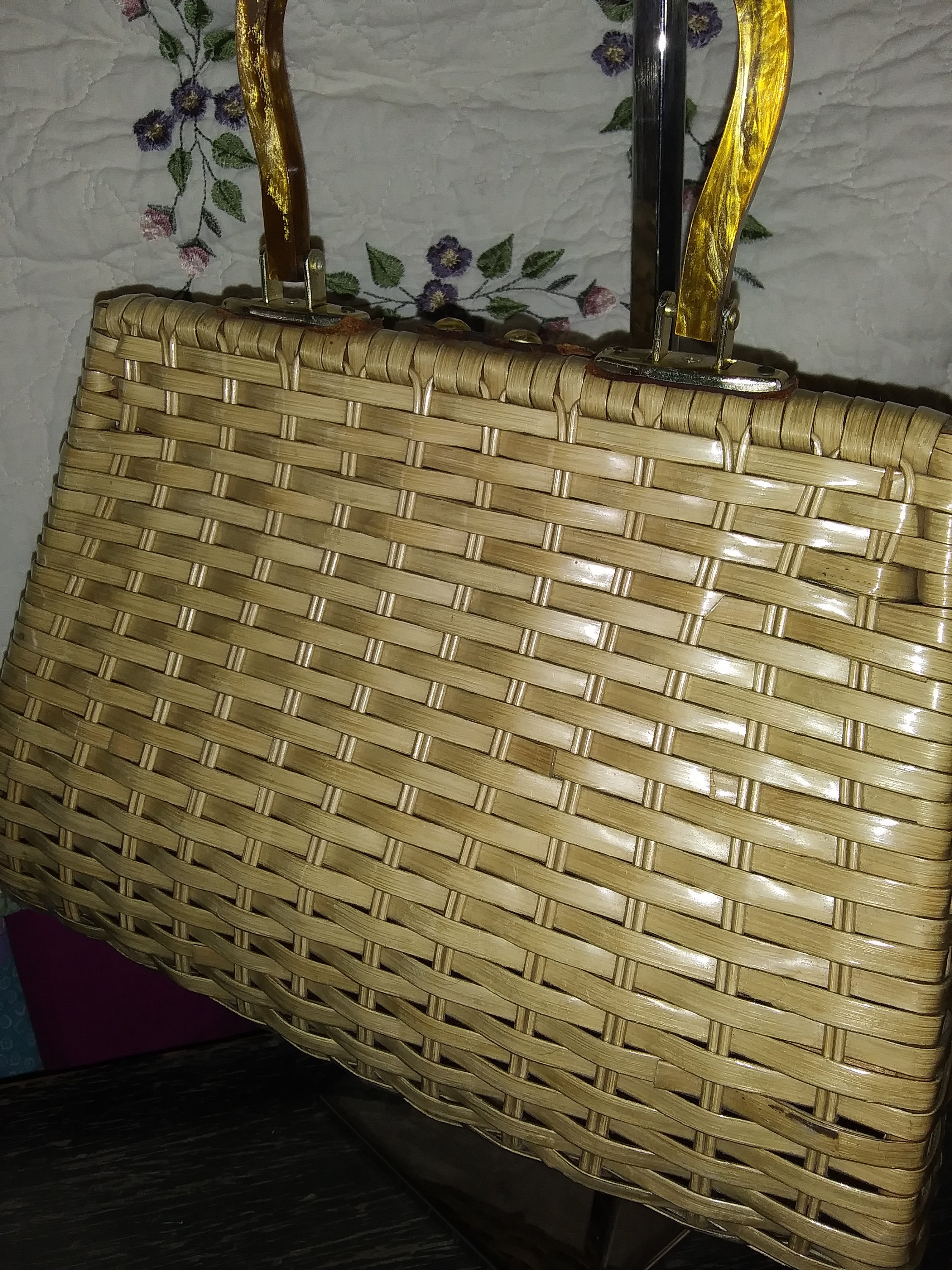 533 Vintage Basket Weave Purse Etsy