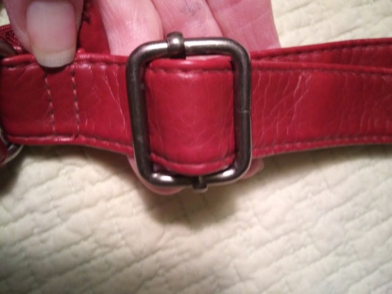 Red Crossbody Purse 7in by 8 in - image 6