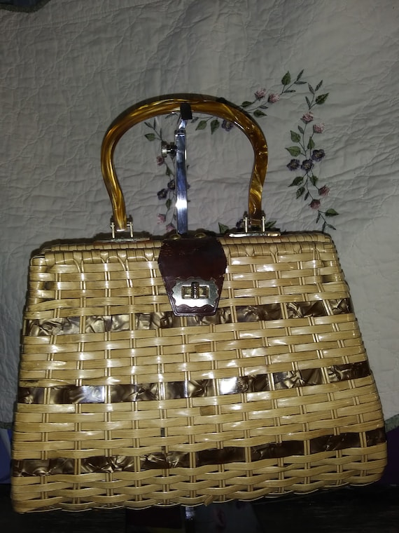 533 Vintage Basket Weave Purse