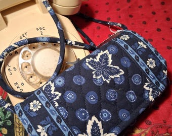 Vera Bradley  Crossbody  Bag/Wallet in Blue Coin Pattern from Fall of 2000