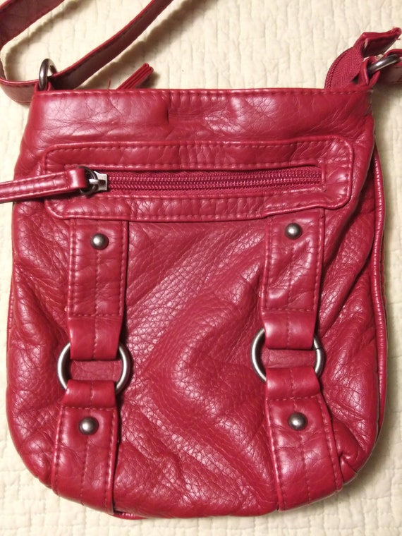 Red Crossbody Purse 7in by 8 in - image 1