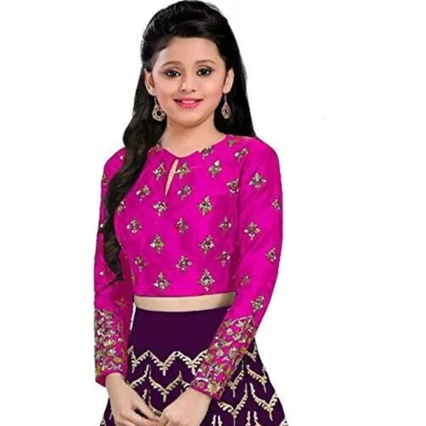 Robe pour enfants, Robe pour enfants indiens, Enfants Lehenga choli, Art Silk Girls Lehenga Choli, Party Wear, Vêtements ethniques, Filles lehenga choli, Jupe supérieure