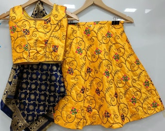 Kids Dress, Indian Kids Girl Dress, Lehenga for Kids Girls, Lehenga Choli, Girl's Silk Chaniya Choli, Girl's Lehenga Choli, Ethnic Dress