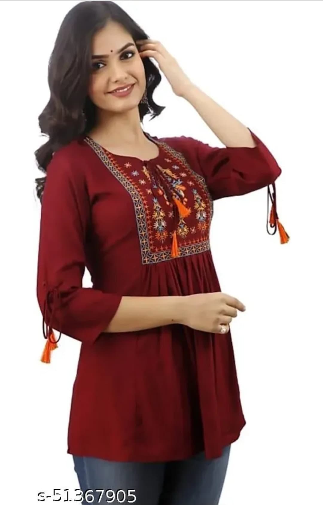 Tunic Tops Tunics for Women Tunic Tops for Jeans Tunics for Leggings Ladies Tunic  Tops Indian Kurta for Women Short Kurti Top -  Denmark