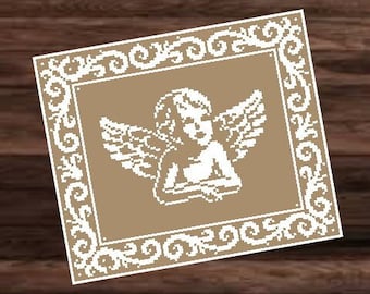 ANGEL - graph for crochet sc blanket, written & color blocked instructions for angelblanket, Angel throw