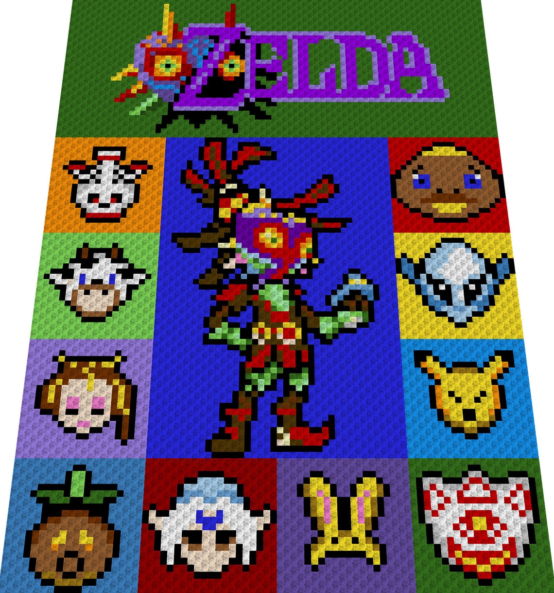 MAJORAS MASK of the Legend of Zelda Inspired Graph for Blanket, C2C ...
