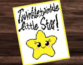 Twinkle little Star,  crochet graph for blanket, SC, written & color blocked instructions for corner to corner,