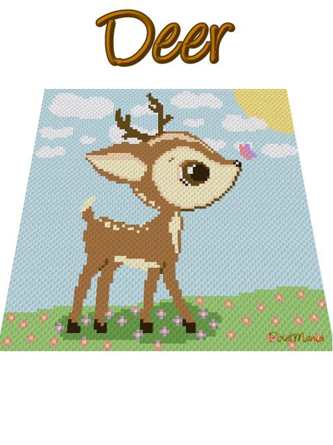 DEER - Graph for Crochet C2c Blanket, Written & Color Blocked ...