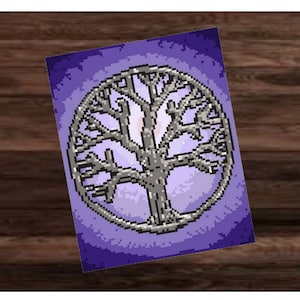 YGGDRASIL - in the MOON - Fm Häkelmuster, Grafik für Fm, Häkeldecke feste Maschen, tunesisch, Stäbchen, geschr & Farb-Block Anleitung