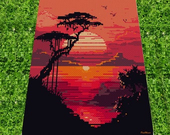SUNSET - graph for c2c crochet blanket