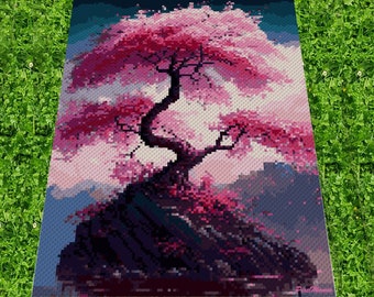 JAPANESE CHERRY TREE - graph for c2c crochet blanket