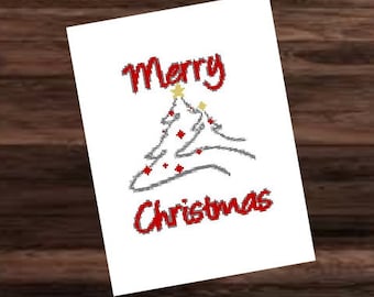 MERRY CHRISTMAS - graph for crochet sc blanket, written & color blocked instructions for corner to corner,