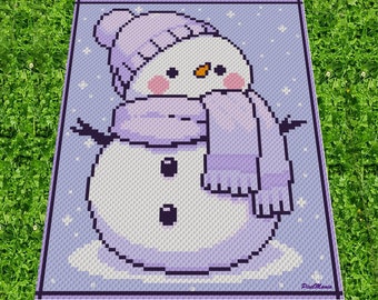 SNOWMAN - graph for c2c crochet blanket