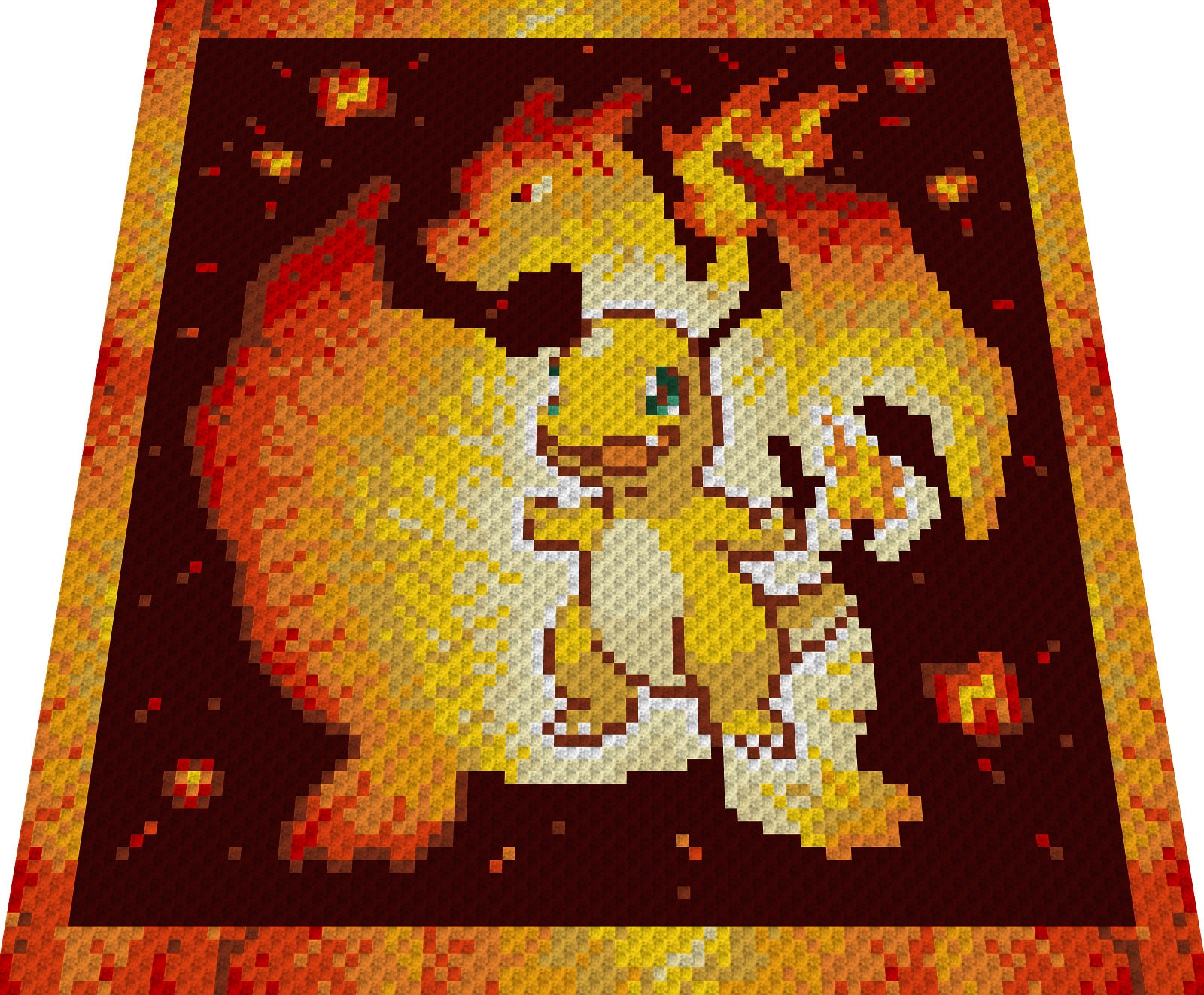 Charizard Graph Pattern CHARMANDER in CHARIZARD SILHOUETTE - Pokémon Inspired Graph for C2C ...