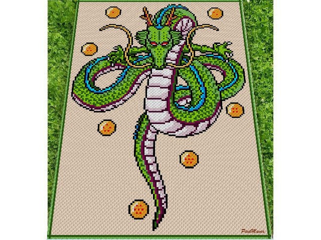 SHENLONG DRAGONBALL Inspired Blanket, Dragon Graph for Crochet