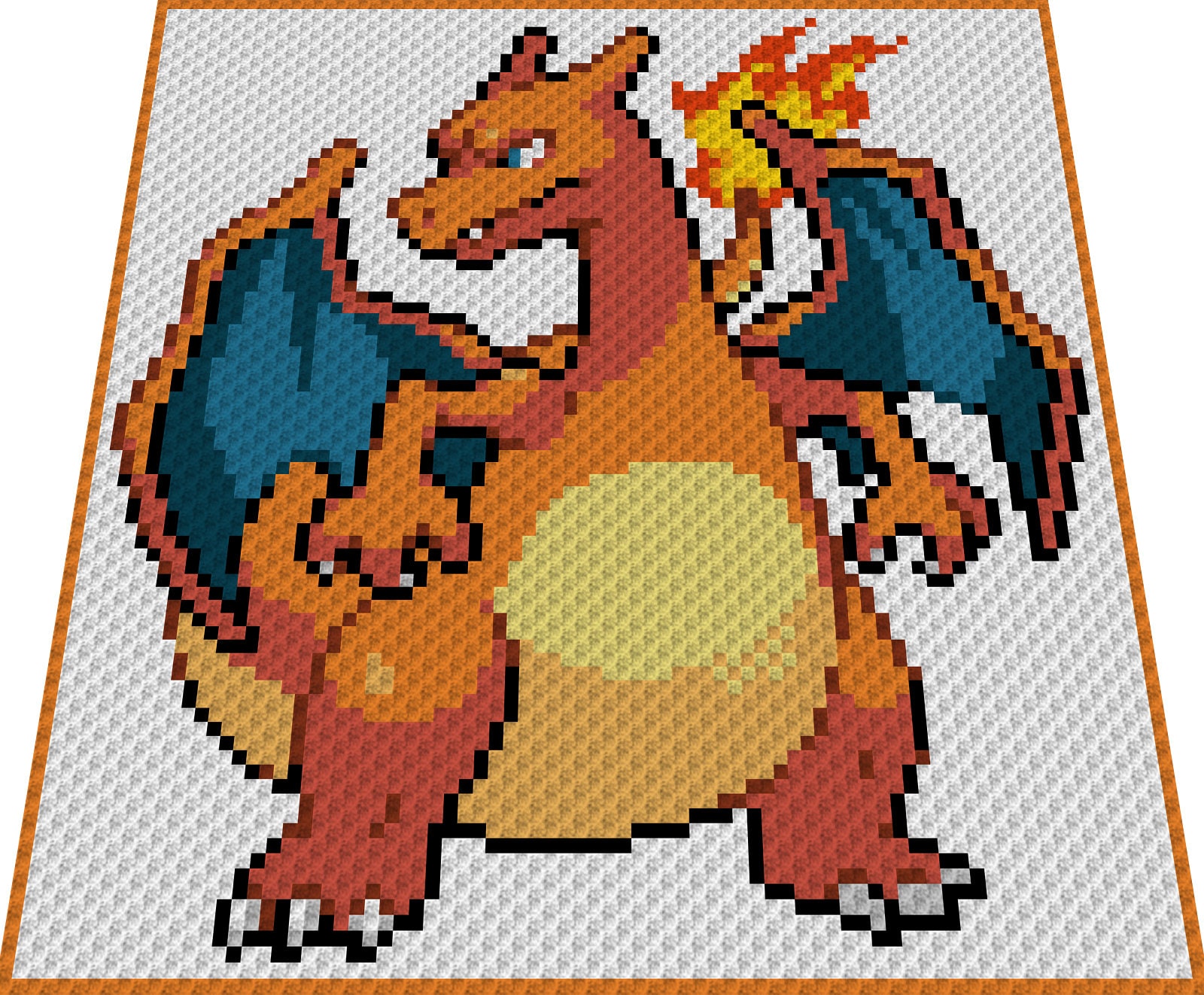CHARIZARD - POKMON Inspired Graph for C2C Blanket - Etsy