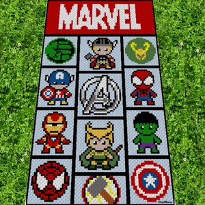 AVENGERS - C2C graph for crochet blanket