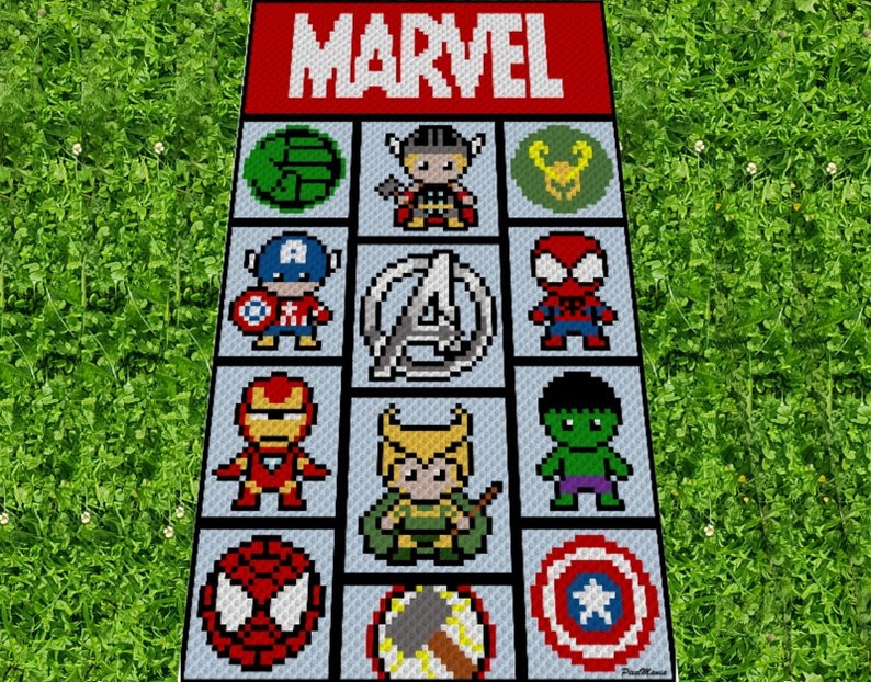 AVENGERS C2C Graph for Crochet Blanket Etsy
