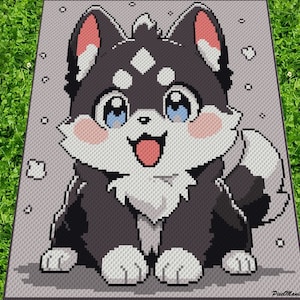 HUSKY, graphique pour couverture au crochet C2C