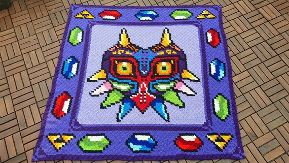 ゼルダの伝説 ムジュラの仮面をイメージしたブランケット - かぎ針編み