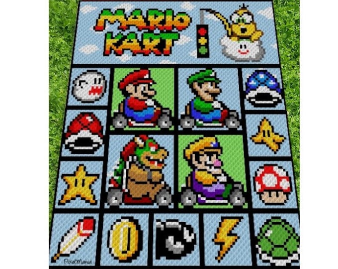 Video Game Pixel Blanket CROCHET PATTERN 60 X 48 Instant Download Etsy