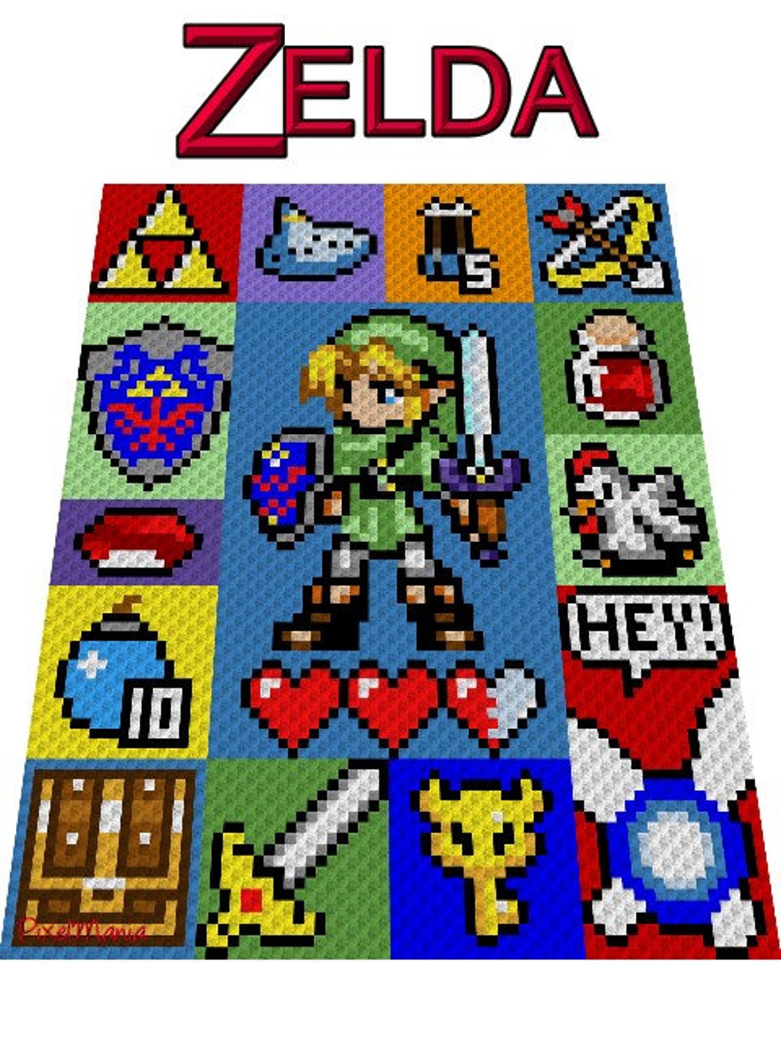 The Legend of Zelda Inspired Graph for Blanket C2C Written - Etsy