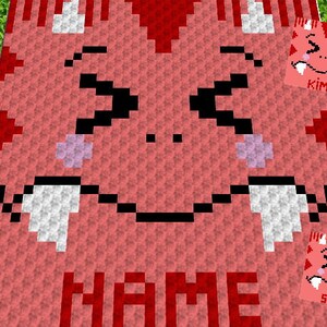 liTTle MONSTER with NAME crochet graph for C2C and SC blanket, with written & color blocked instructions for c2c and sc