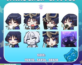 x8 emote Genshin Impact Wanderer / Scaramouche per Twitch e Discord