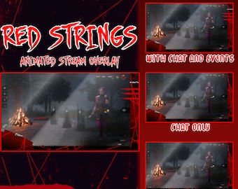 Overlay ANIMATO Stream / "Red Strings" / Per streamer Twitch e Youtube / Disponibile in 6 varianti