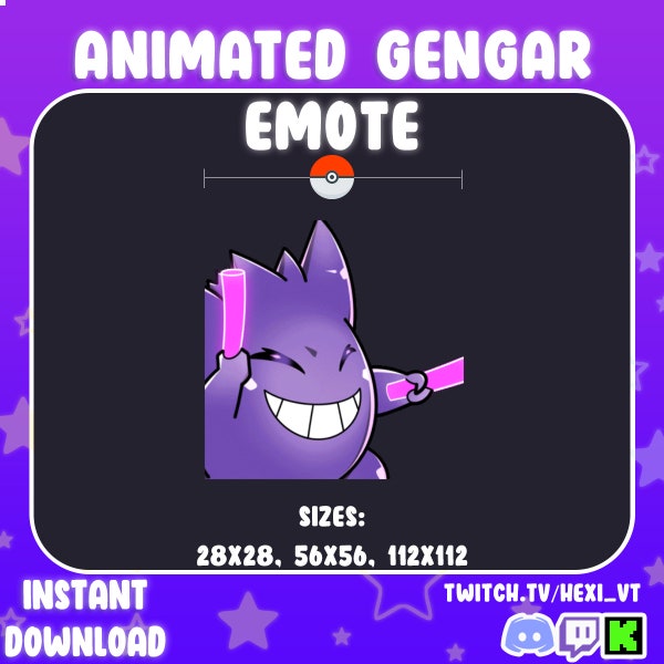 ANIMATED Gengar Rave Dancing | LightStick Party emote for Twitch/Discord & Kick