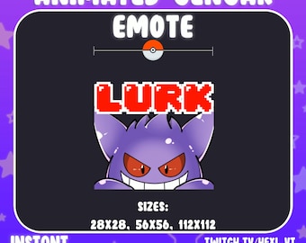 Emote Gengar Lurk ANIMATA per Twitch/Discord e Kick