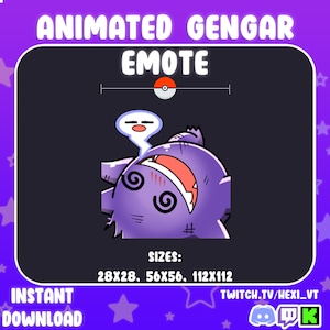 ANIMATED Gengar Fainted emote for Twitch/Discord & Kick