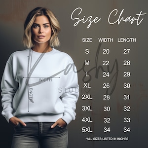 Gildan 18000 Size Chart, Crewneck Sweater Sizing Guide, Gildan Sweatshirt Size Chart