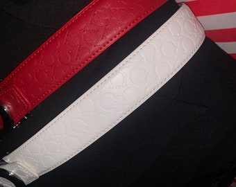 Fashionable Luxury  White Adjustable  Leather (SIZE 36-38) belt