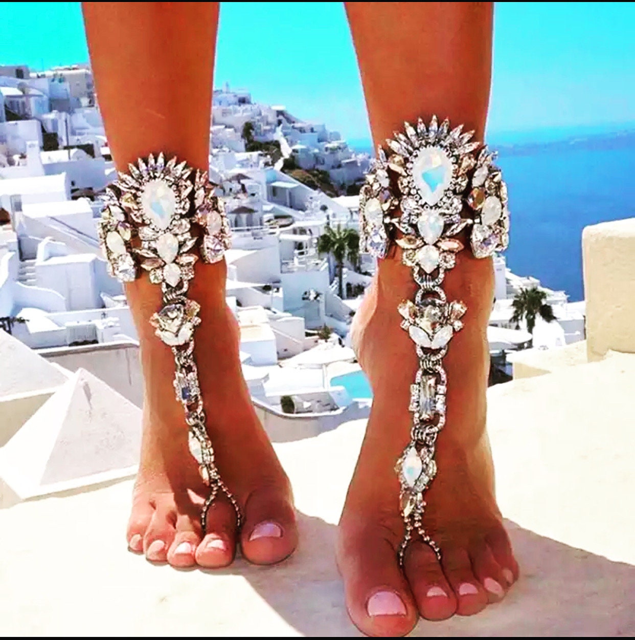 Handmade Hippie Barefoot Sandal Macramé Anklet | Boho Beach Princess
