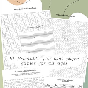 Pen and paper games | Printable travel games for any ages | Kids activities | Road trips | Flights | PDF | Download